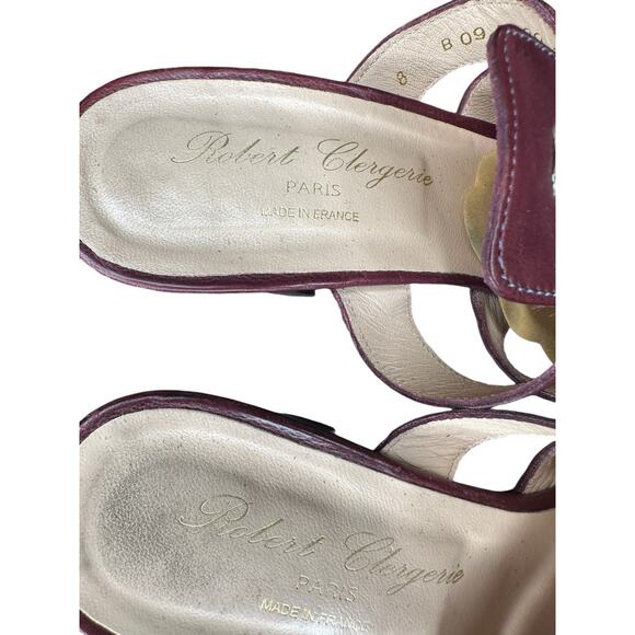 Robert Clergerie Shoes Womens 8.5B Purple | Mercari Robert Clergerie Burgundy Leather Cut Out Slip On Open‎ Back Heels Size 8